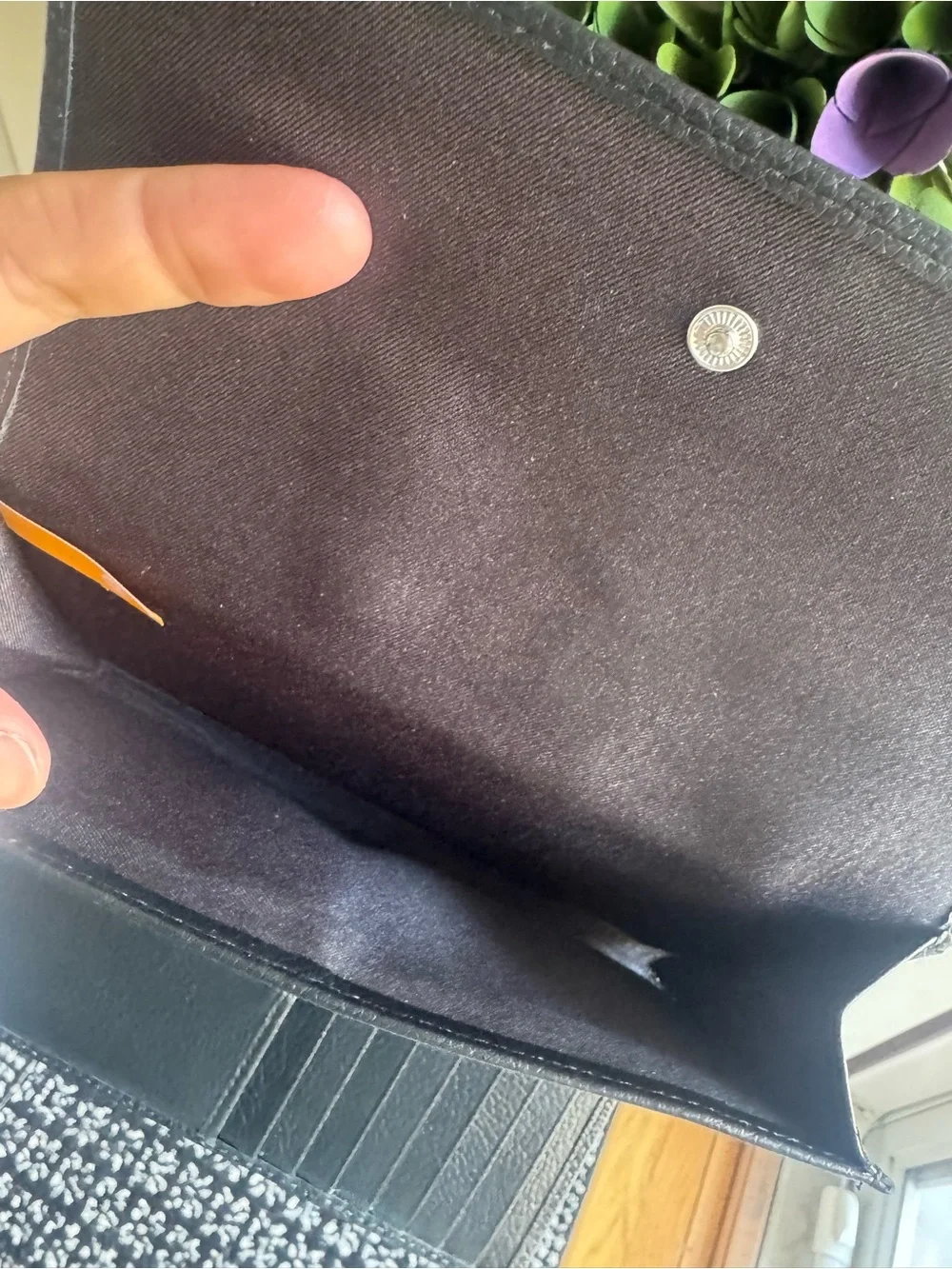 Timberland Black Genuine Leather Wallet with Silver Tree Emblem